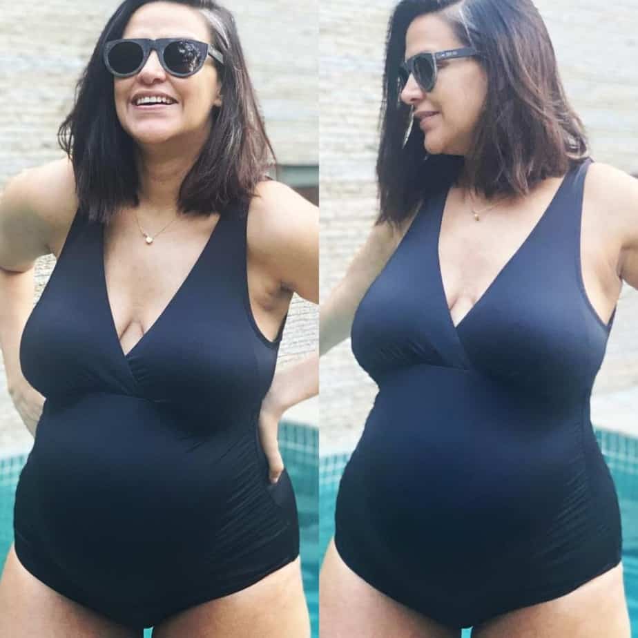 924px x 924px - Neha Dhupia flaunts her baby bump in a black bikini; says \