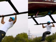Man sets world record for most pull-ups while dangling from aircraft in viral video Viral