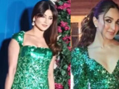 All That Shimmers is Our Gold: Actresses Urvashi Rautela and Kiara Advani dress alike in Shimmer dress – Who’s Green is the Win? Bollywood