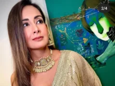 Preeti Jhangiani’s Golden Saree look is giving us goosebumps and setting the internet on fire