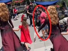 In this Scarlet Witch-related viral video, a man appears out of nowhere. Viral