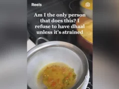 This Woman’s Straining Daal in a Trending Video on the Internet Viral