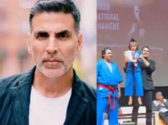 Akshay Kumar attends martial arts championship, breaks bricks with hammer.