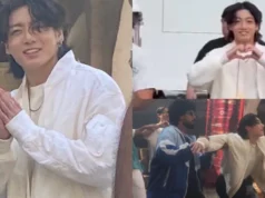 When Jungkook returns from Qatar, BTS ARMY is in a rage as he bows, winks, and makes heart signals.