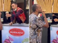 Fraudulent woman robs a Turkish ice cream vendor