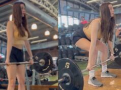 Fitness Enthusiast Giorgia Andriani shares a video of her flexing in the gym-Watch now!