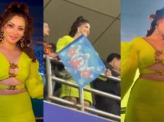 Urvashi Rautela attends DC vs MI match in a bold neon green dress with a plunging neckline and ignores Rishabh Pants chants with grace- check videos now