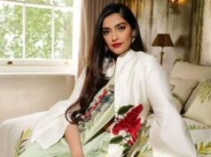 Sonam Kapoor dons a beautiful saree for UK PM’s reception.