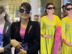 Urvashi Rautela Radiates Elegance at Mumbai Airport, Wishing Paparazzi Happy Diwali and Offering Them Diwali Gifts, saying, “This is for my people only…”