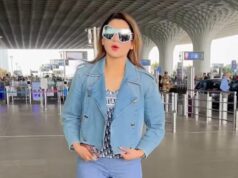 Urvashi Rautela’s latest avatar wearing Italian luxury brand Marella denim jacket worth a whopping 3 lakhs goes viral at the airport, watch now!